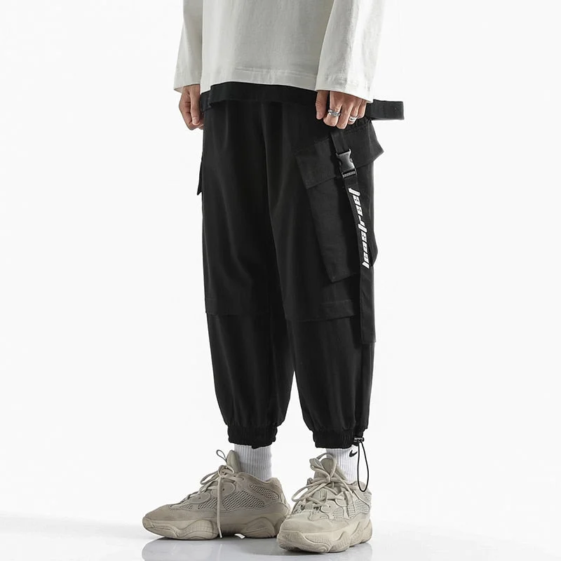 Hip Hop Mens Jogger Sweatpants Big Pocket Trousers Male Fashion Harem Pants Streetwear Men Cargo Pants Harajuku Large Size 5XL