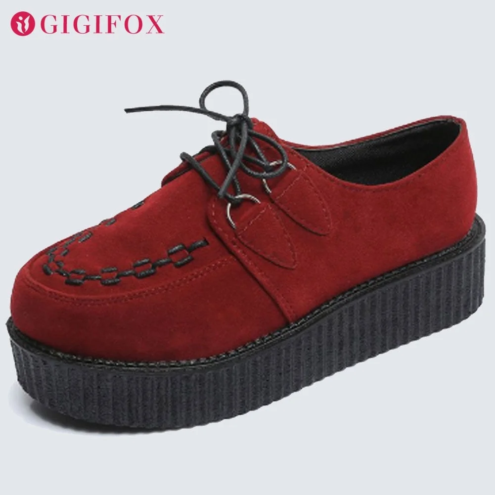 In Stock Female Flat Platform Flats Black White Leopard Lace Up Trendy 2021 Spring Summer Woman Casual Shoes Creepers