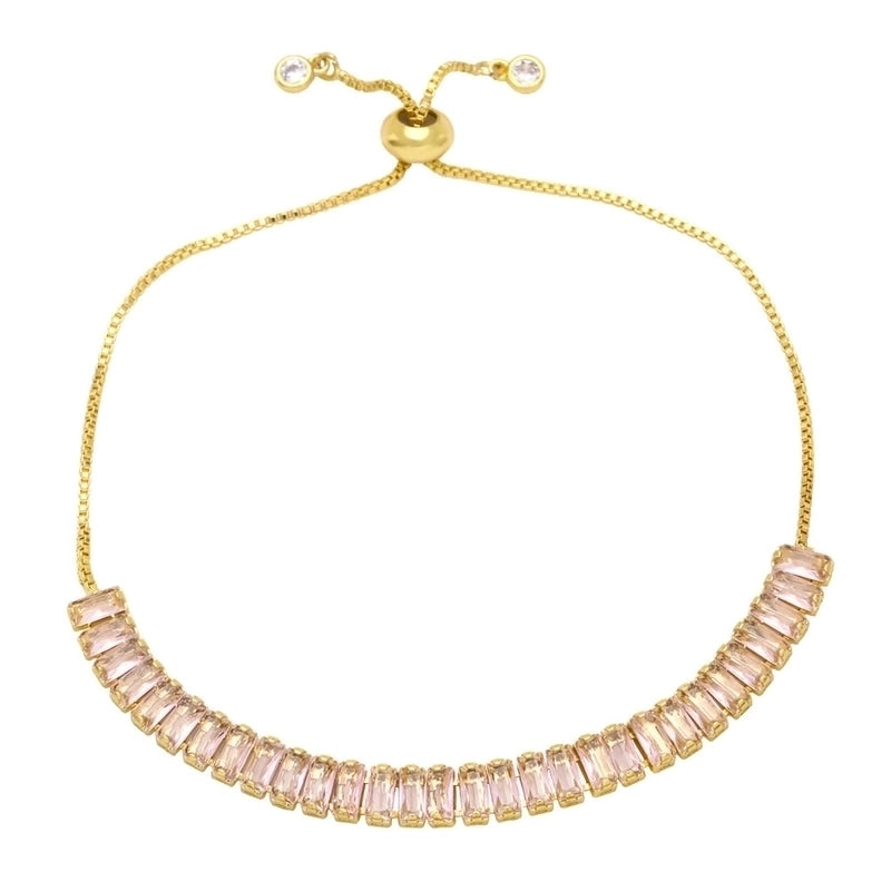 Fashion Simple Colorful Zircon Inlaid Copper Bracelet