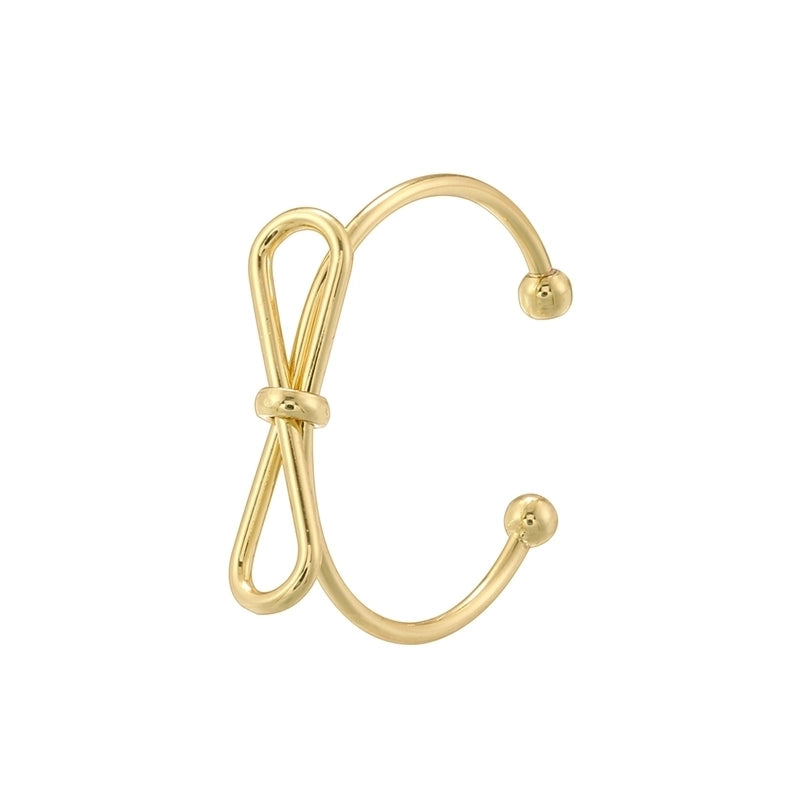 Copper 18K Gold Plated IG Style Minimalist Classic Style Hollow Out Inlay Bow Knot Zircon Open Rings