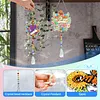 2 pi&egrave;ces croix croix DIY peinture acrylique diamant art carillons &agrave; vent avec pendentif en cristal et diamant pendentif suspendu double face pour adultes pour d&eacute;butants d&eacute;coration jardin maison