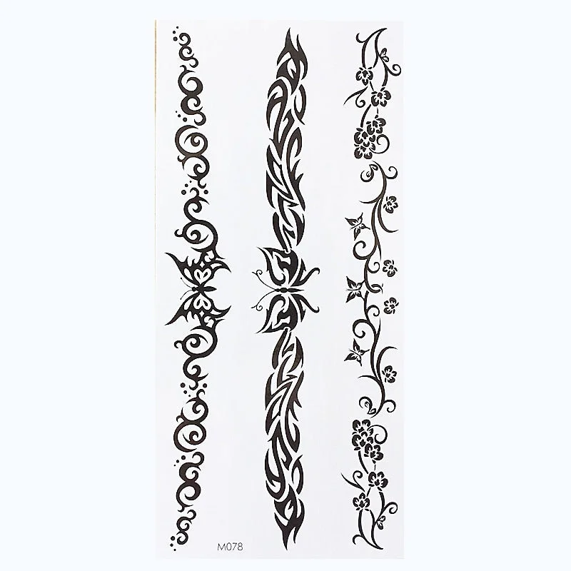 Temporary English Word Tattoo Stickers Black Letters Body Art Tattoos Sticker Waterproof For Temporary Tattoos