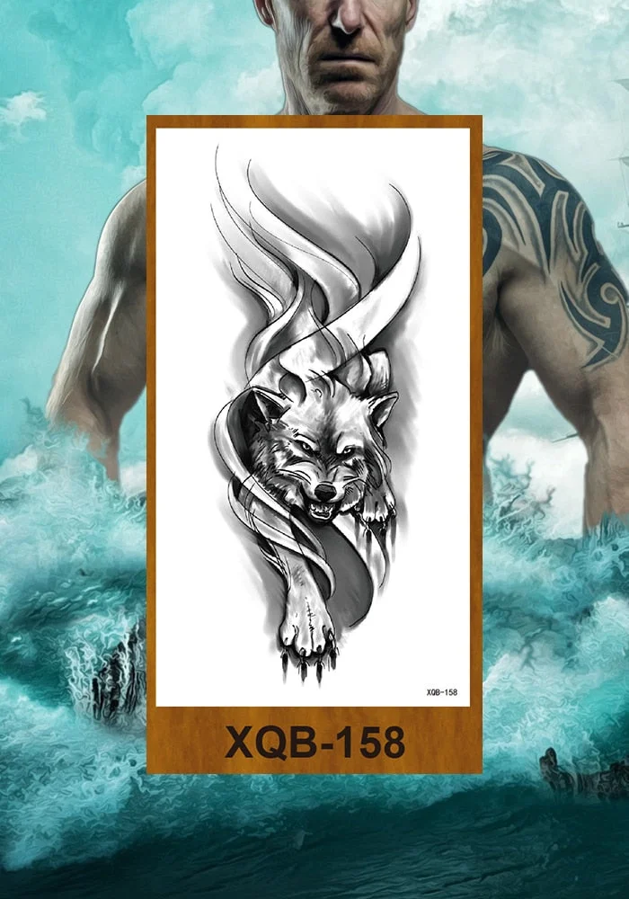 Waterproof Temporary Tattoo Sticker Hipster Tattoo Man Woman Tattoo Body Tattoo Art Tatuajes Big Tiger Lion Wolf Rose Arm Tatto