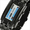 Fashion Bracelet Watch Men Led Digital Watches Casual Sports Black Stainless Steel Electronic Wristwatches