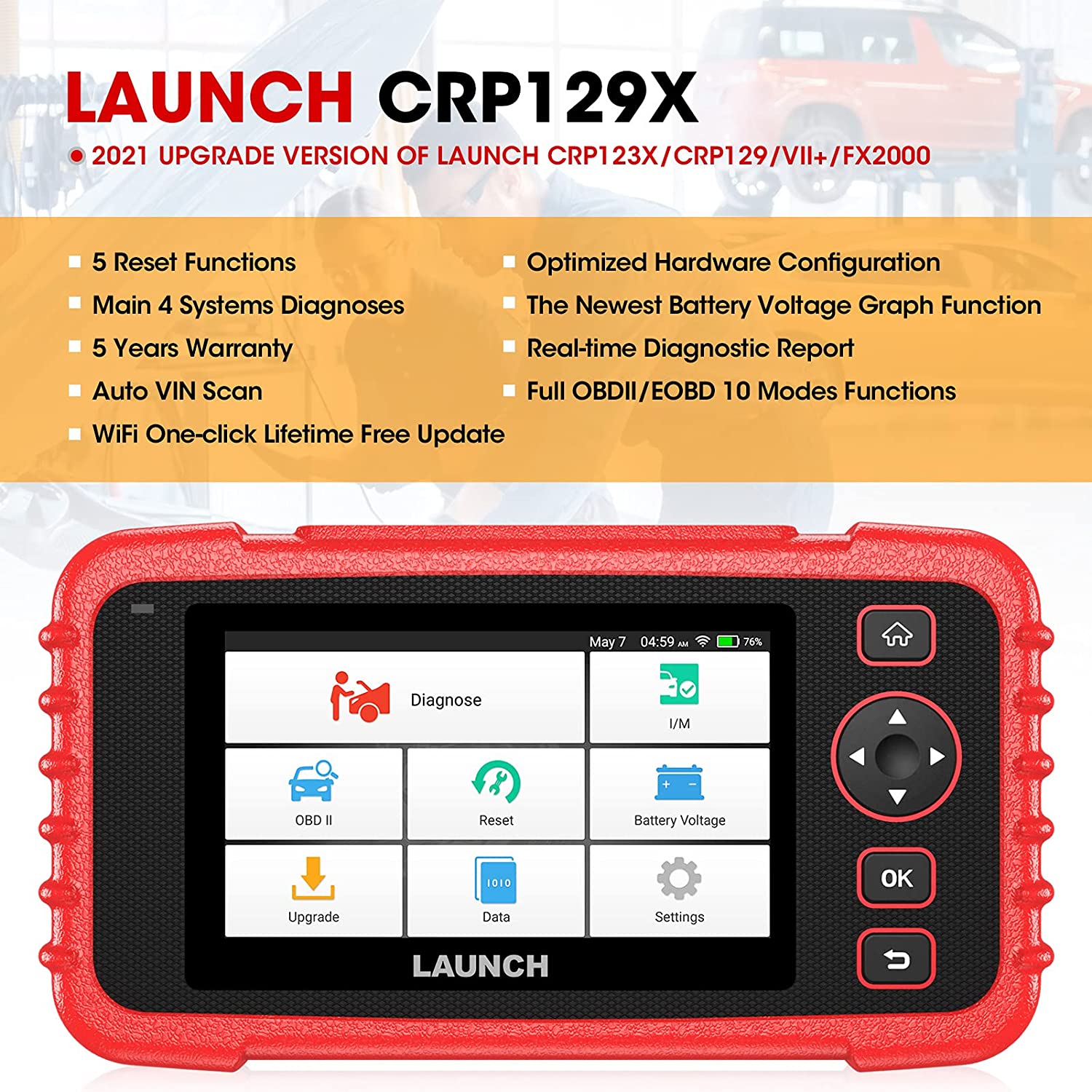 Launch CRP123X OBD2 Scanner For ABS SRS Transmission Engine Code