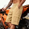 Cotton Linen Cargo Shorts for Men Lightweight Breathable Drawstring Waist Summer Casual Shorts with Side Pockets by Inlyline