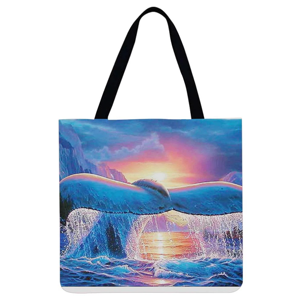 Linen Tote Bag - Whale