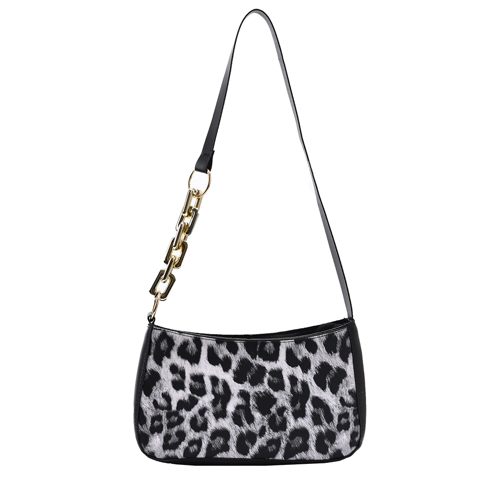 

Retro Leopard Zebra Printed Women Handbag PU Leather Shoulder Underarm Bag, Camel, 501 Original
