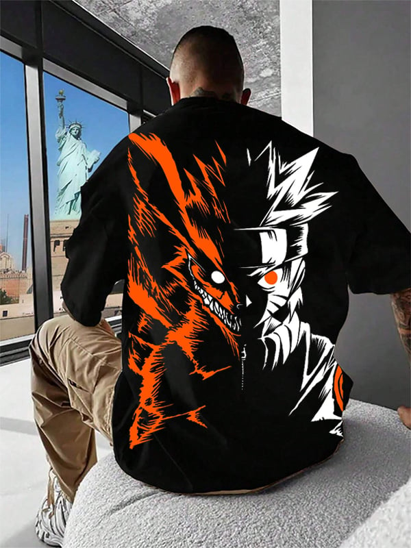 Men's Anime Graphic Print Crew Neck T-Shirt