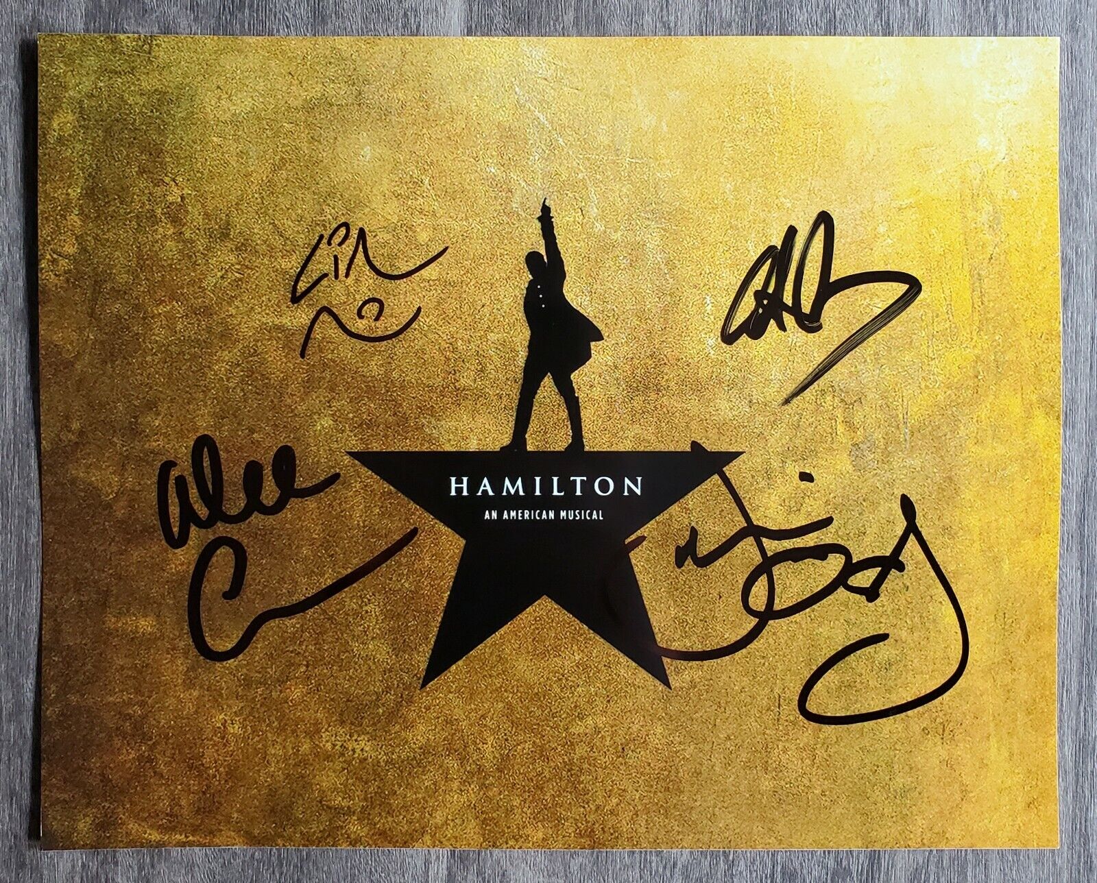 Lin-Manuel Miranda Leslie Odom JR +2 Cast Signed Hamilton 8x10 Photo Poster painting RARE RAD