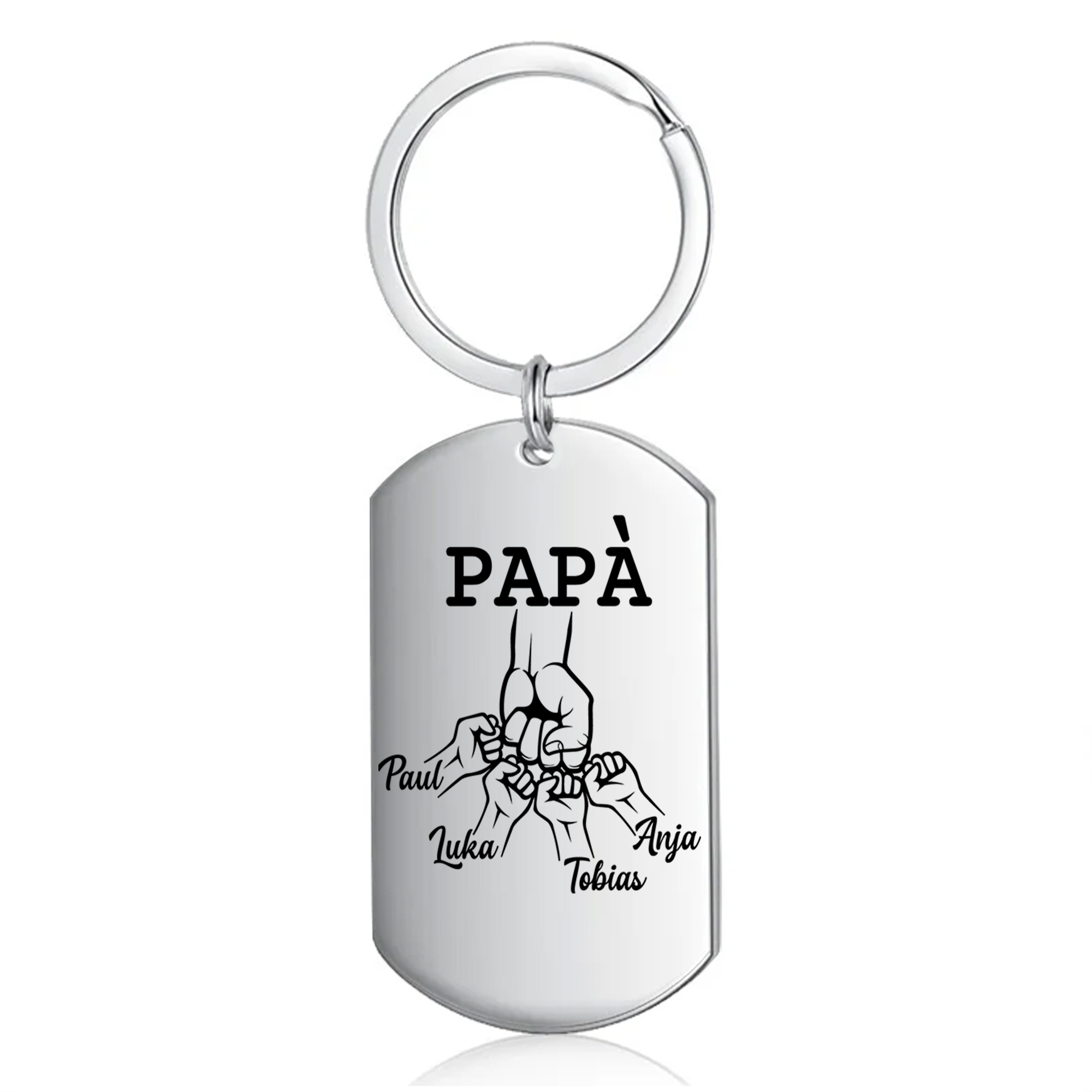 Caro Papà Abbiamo Cercato Di Trovare Il Regalo Perfetto-Portachiavi pugno a pugno 4 nomi regalo per papà