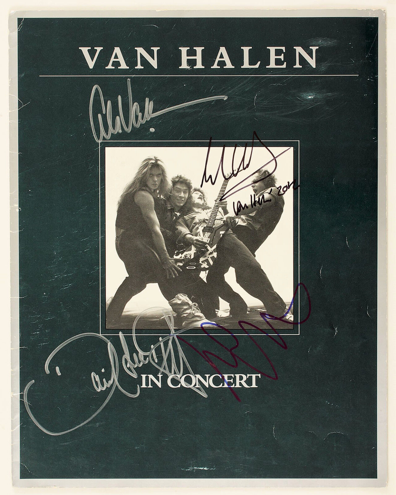 VAN HALEN Signed 'In Concert' Photo Poster paintinggraph - Pop / Rock Group - preprint