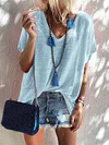Loose Solid Color Short Sleeves T-Shirts Tops