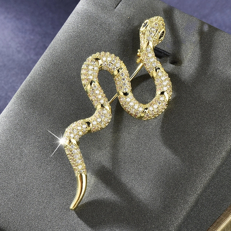 IG Style Pin Snake Alloy Inlay Rhinestones Women’s Brooches