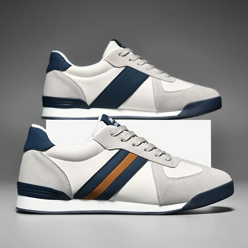 Men's Leather Suede Trainers &ndash; Retro Court Style Casual Shoes &ndash; view 2