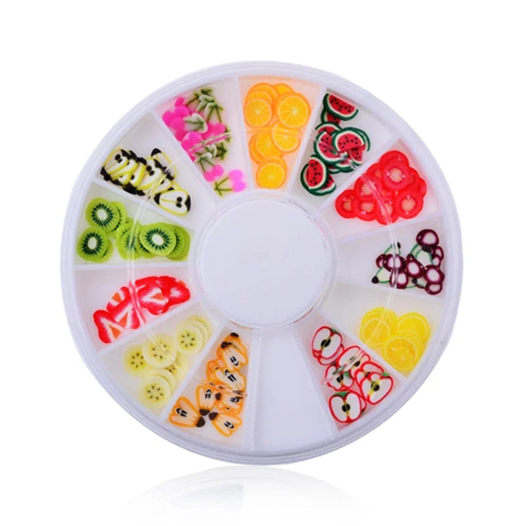 Nail Wheel Decoration Fashion Fruit Bars Jewelry Soft Pottery Accessoires Designs Nail Stickers Decorate Beauty Salons