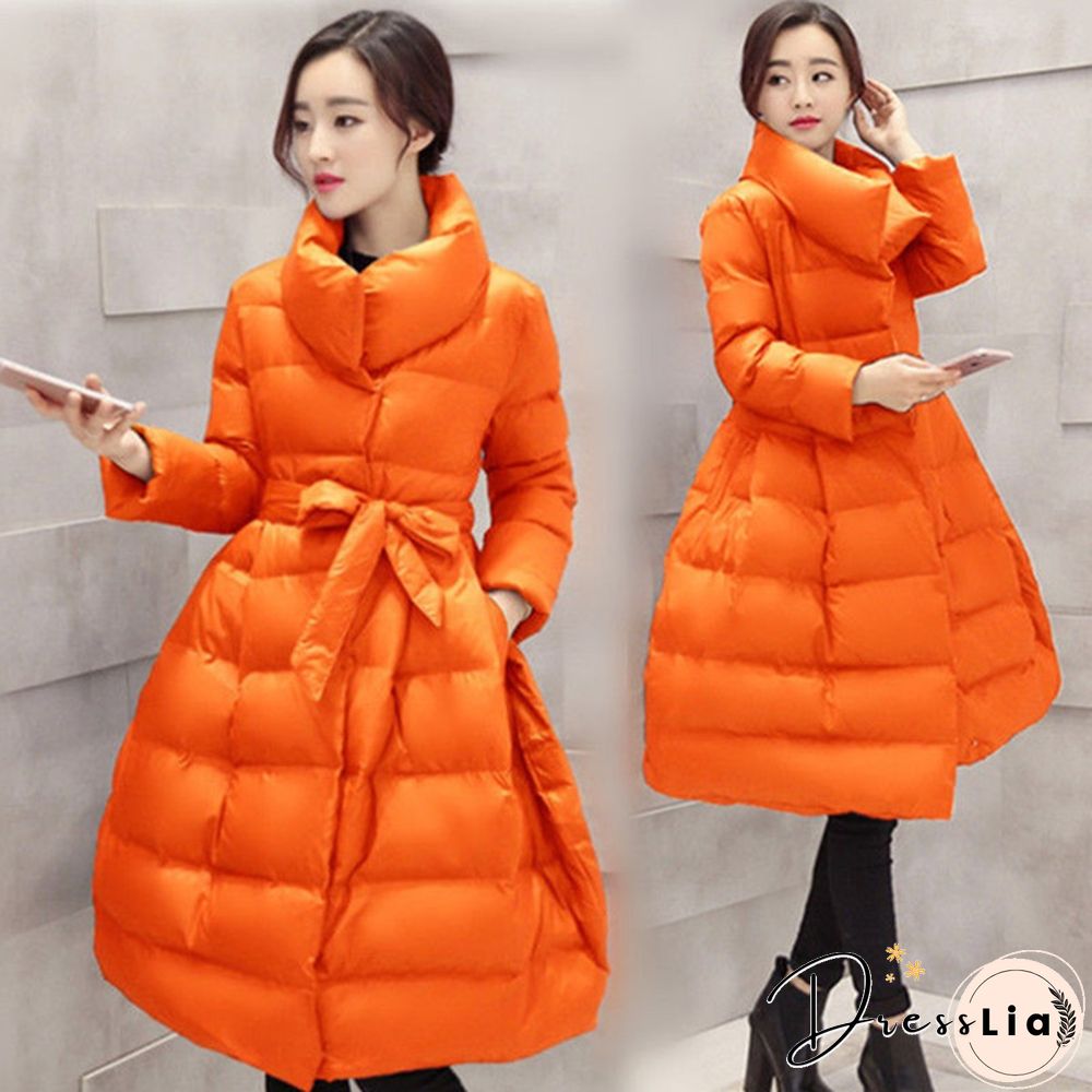 New Women Winter Down Jackets Warm Long Slim Coat And Jacket Female Big Swing Women Snow Outwear