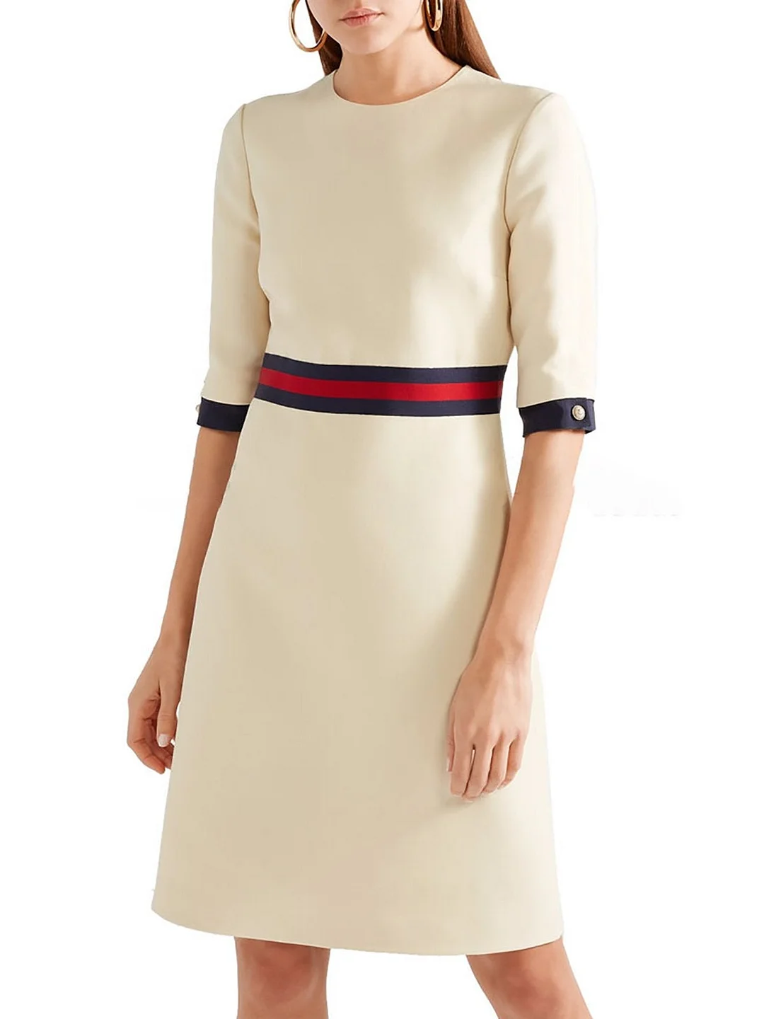 Paneled A-line Elegant Midi Dress
