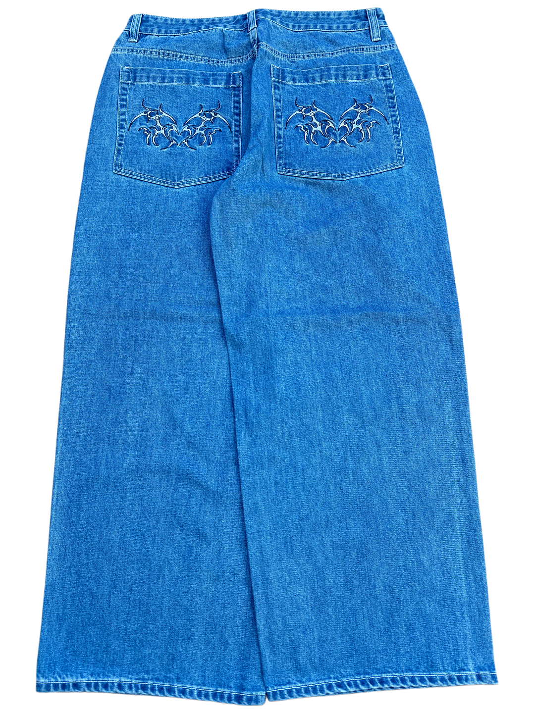 Blue Tribal Heart  Baggy Jeans
