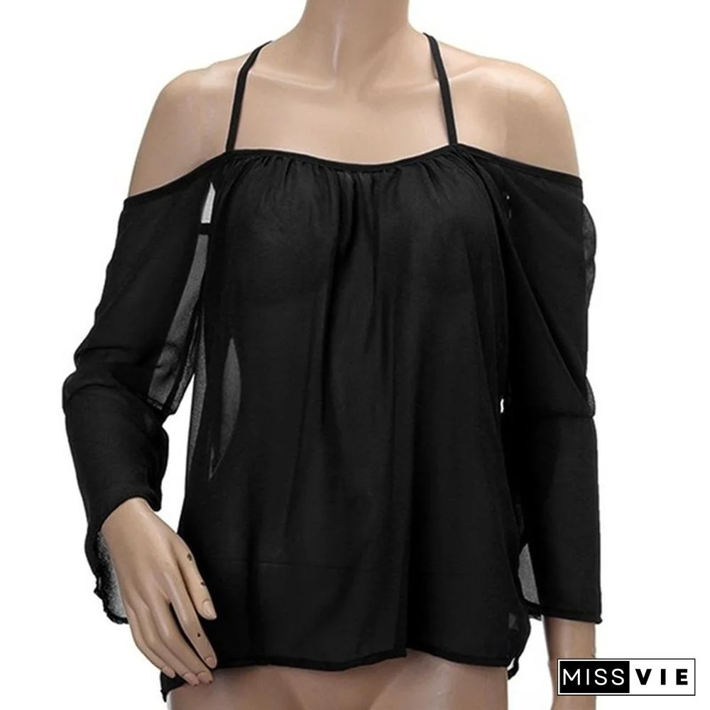 Women Summer Loose Casual Off-shoulder Chiffon Sleeveless Vest Shirt Tops Blouse