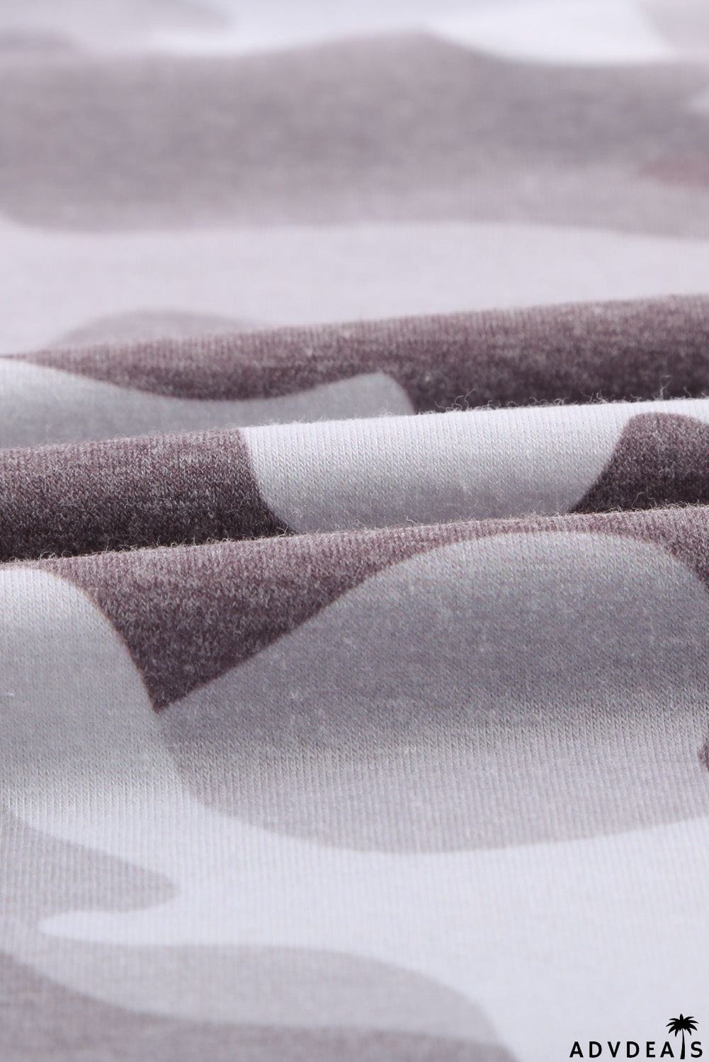 Women's Gray Camouflage Print Short Sleeve Tee