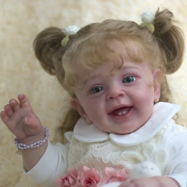 20" Looking Lifelike Handmade Huggable Blond Silicone Reborn Toddler Baby Doll Girl with Teeth [Cute Yannick Baby] -Creativegiftss® - [product_tag] RSAJ-Creativegiftss®