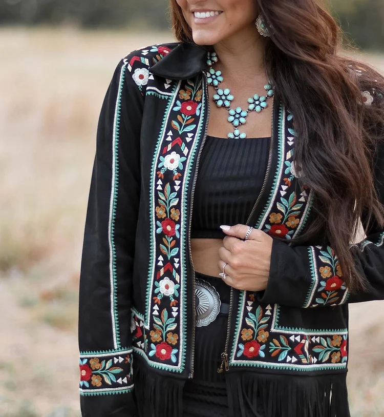 Vintage Floral Embroidered Jacket