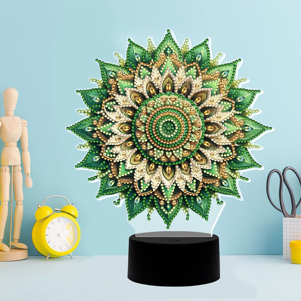 5D DIY Acrylic Mandala Decorative Diamond Lamp for Art Crafts
