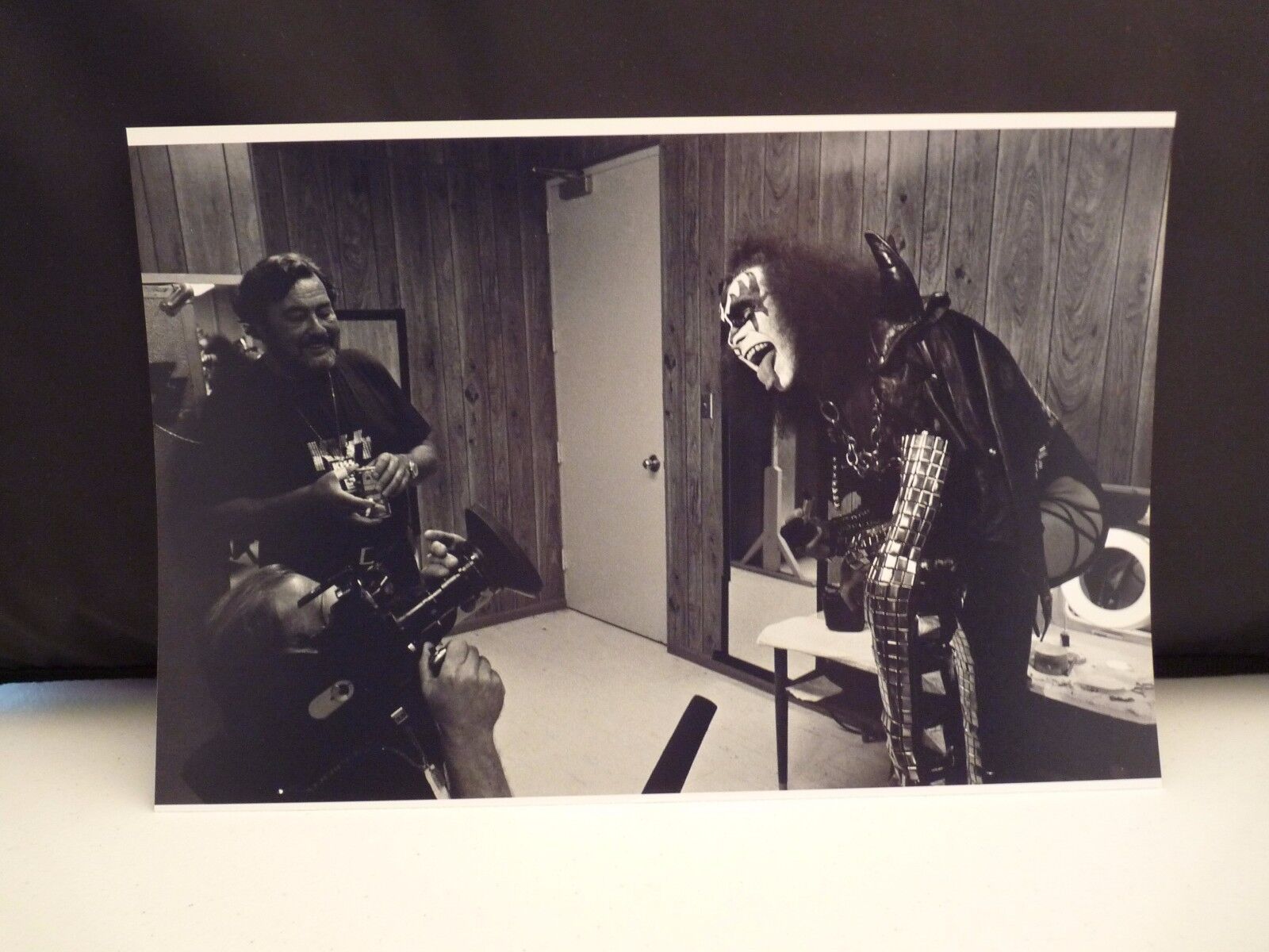 Kiss 1977 LA Forum Gene Simmons Backstage 8x12 Photo Poster painting #18 From Original Negative