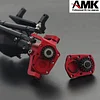 AMK Front and Rear Portal Axle Upgrades CNC Aluminum Alloy Anodized for 1/10 RC Rock Crawler Axial SCX10 RGT 86100 Truck Upgrade Parts(Red,2pcs)