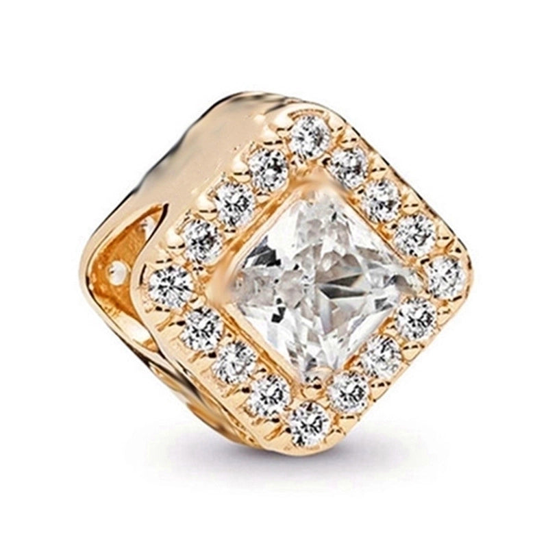 1 PC/Package Metal Rhinestones Plating Inlay Polished Pendant Beads Spacer Bars