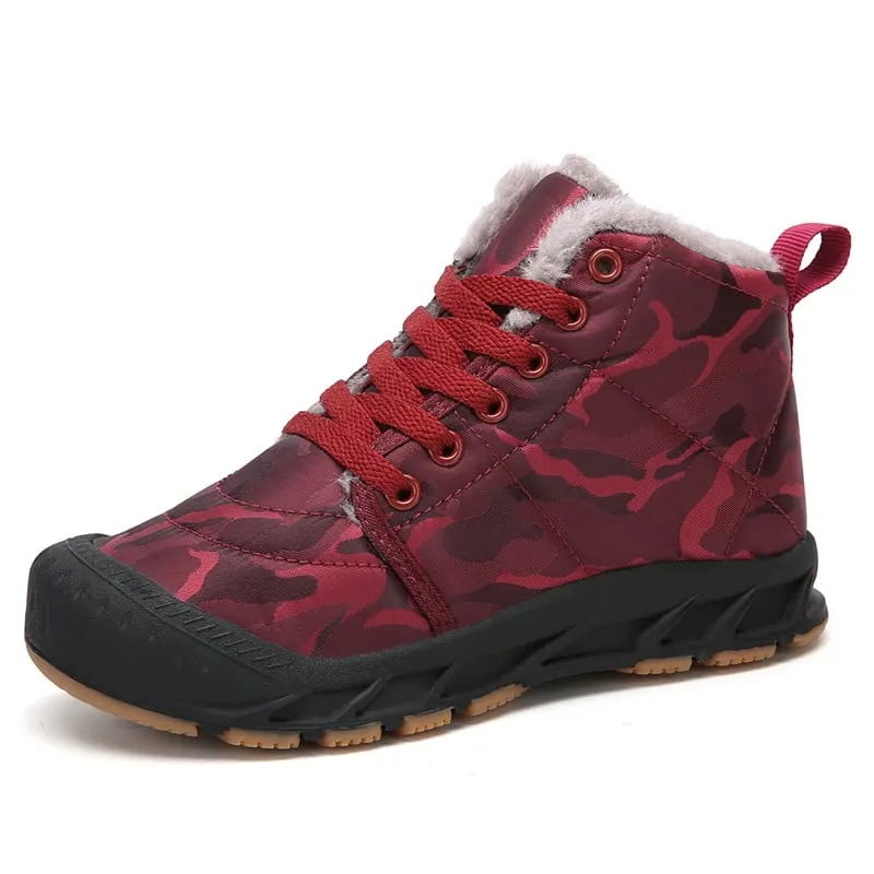 Winter Warm Plush Kids Shoes Children Boots Breathable  Boys Sneakers Non-slip Girls Boots Fashion Children Casual Walking Shoes