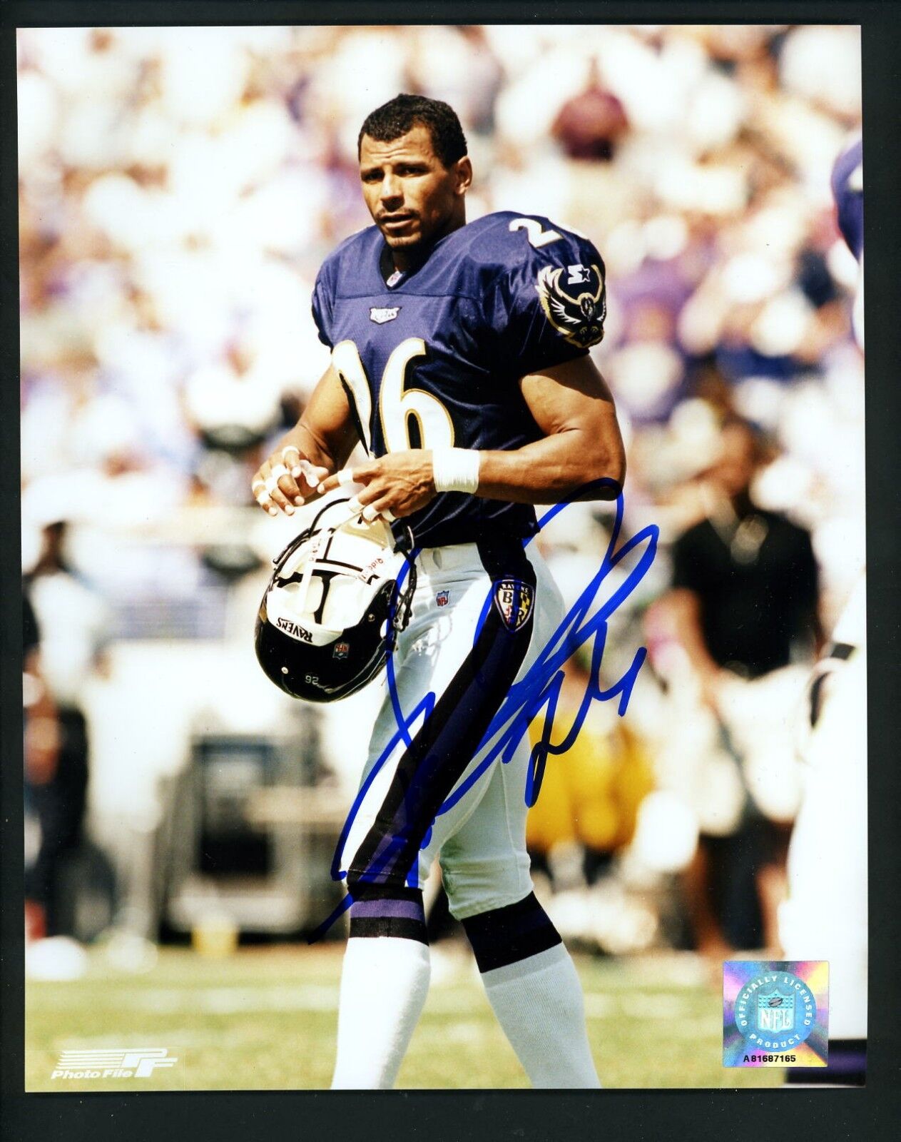 Rod Woodson Signed Autographed 8 x 10 Photo Poster painting Baltimore Ravens purple jersey # 2