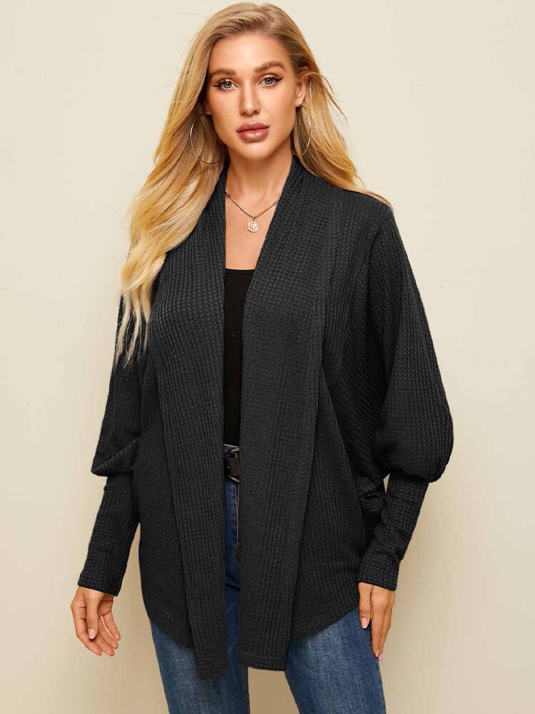 Solid Color Dolman Long Sleeve Loose Casual Cardigan For Women - Shop Trendy Women's Fashion | TeeYours
