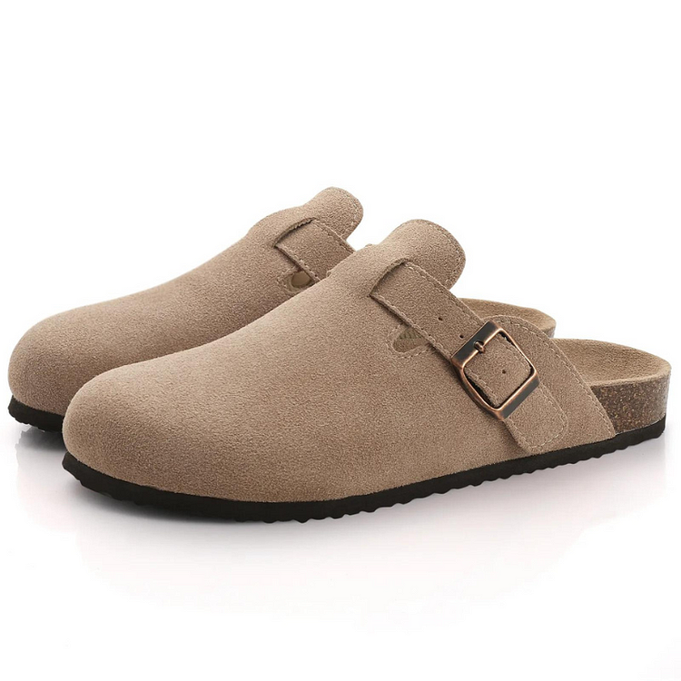 Orthopedic Sandals Women’s Suede Mules Slippers Cork With Arch Support