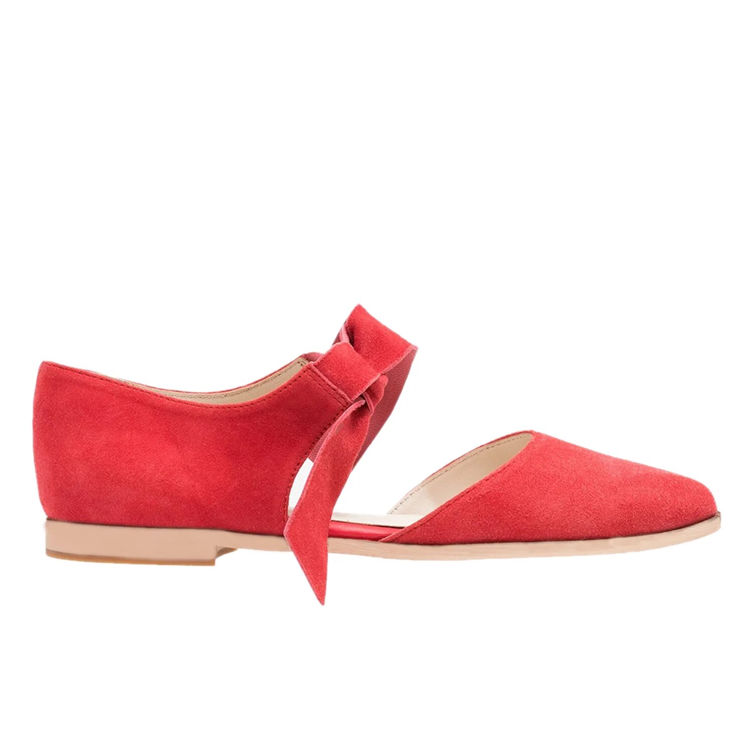 TAAFO Red Bow Knot D'Orsay Women's Flats Black Pointed Toe Party Ladies Daily Shoes 