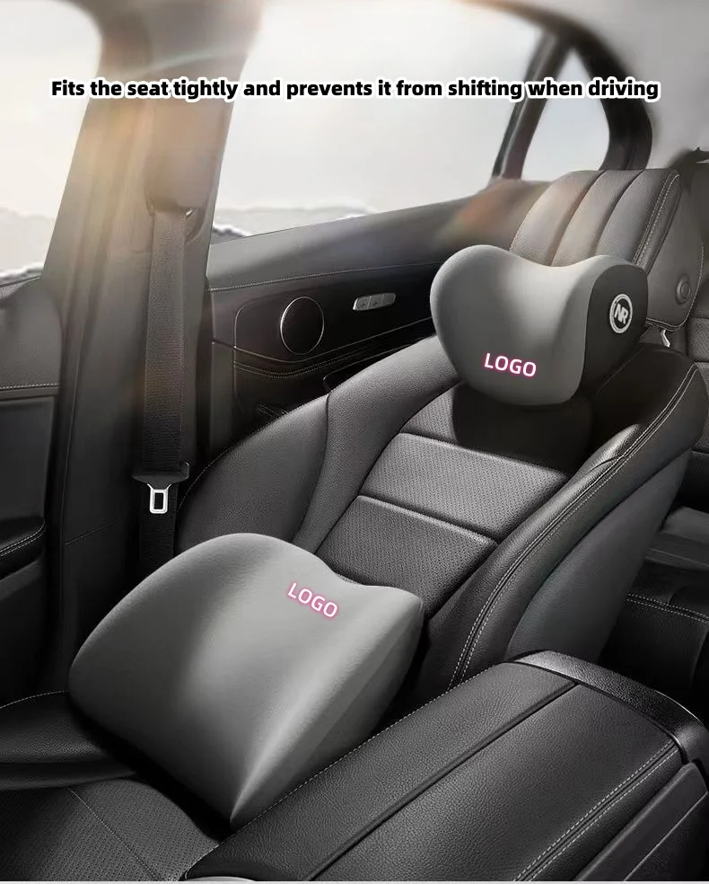 Car four-season universal memory foam headrest and lumbar support（2PCS）