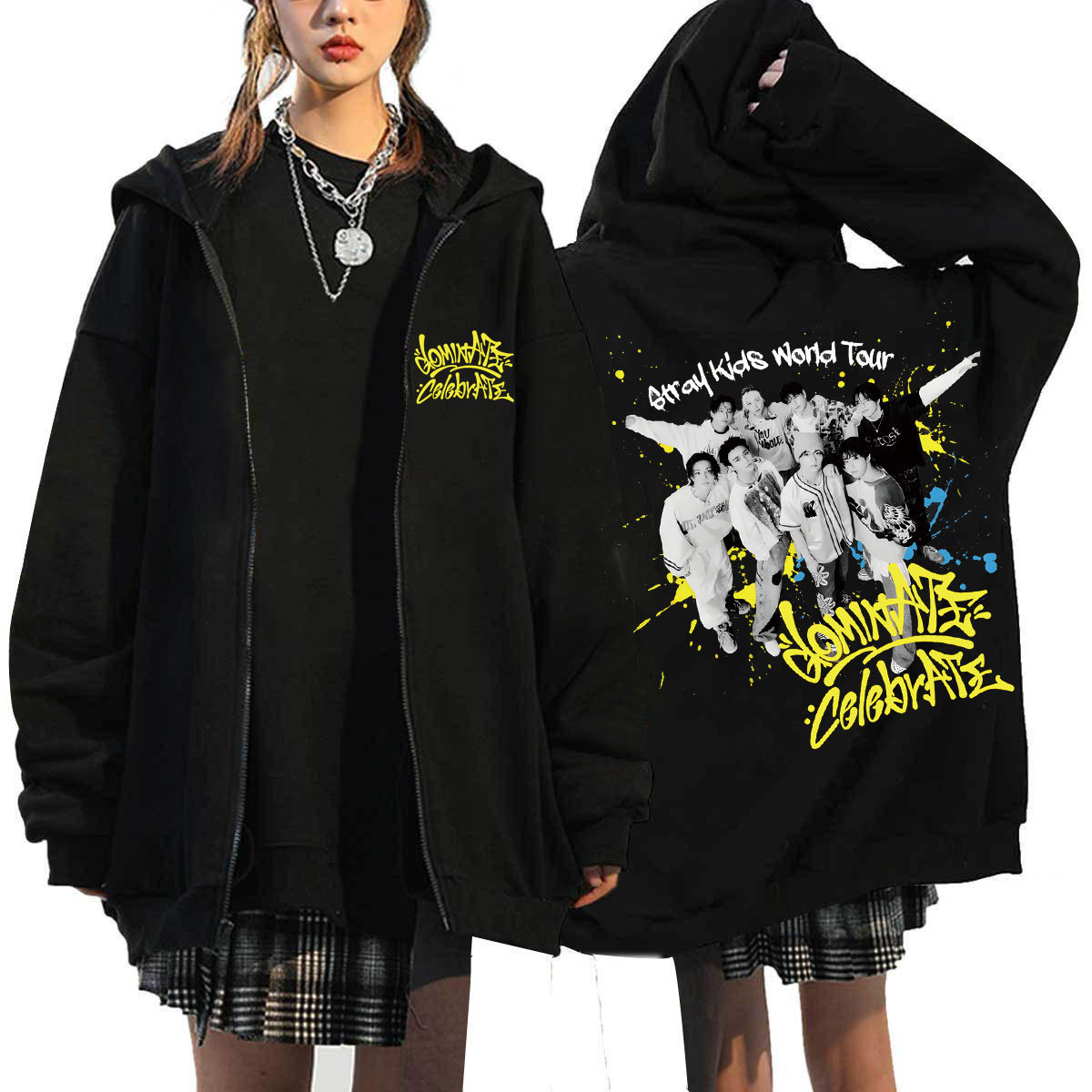 Stray Kids World Tour Dominate: celebrATE Zip Up Hoodie