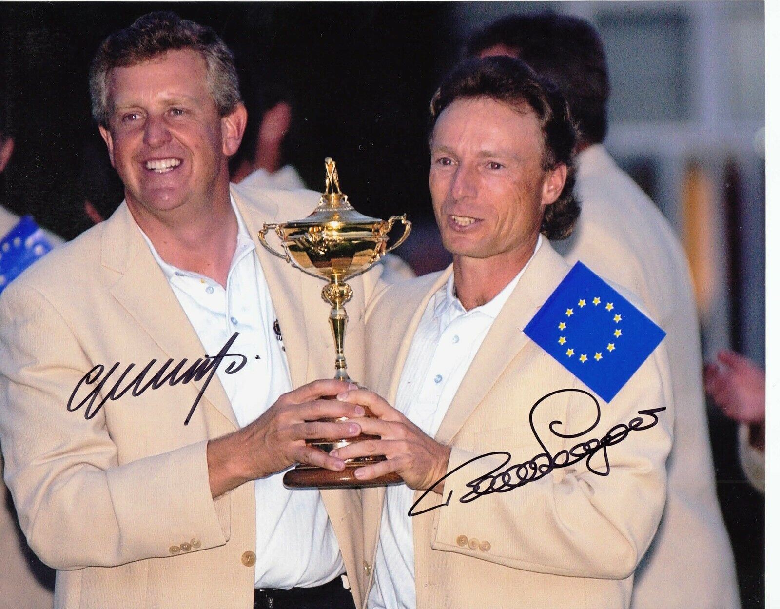 Bernhard Langer Colin Montgomerie #0 8x10 Signed Photo Poster painting w/ COA Golf 033119