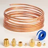 72 Inch Oil Pressure Line Gauge Kit Copper Set of Copper Tube and Threaded Parts