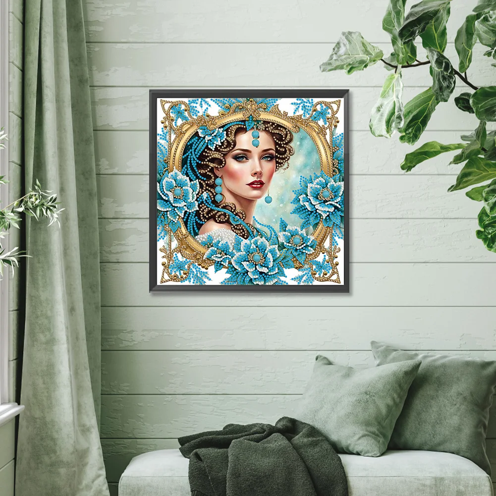 Diamond Painting - Partial Special Shaped Drill - Fashion Lady(Canvas|30*30cm)
