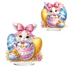 (US Only)2D Flat Easter Bunny Egg DIY Double-Sided Diamond Painting Desktop Decorations