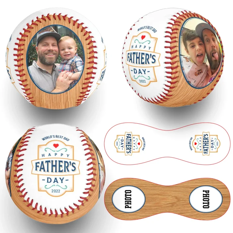 Happy Father's Day To The World's Best Dad - Personalized Photo Baseball