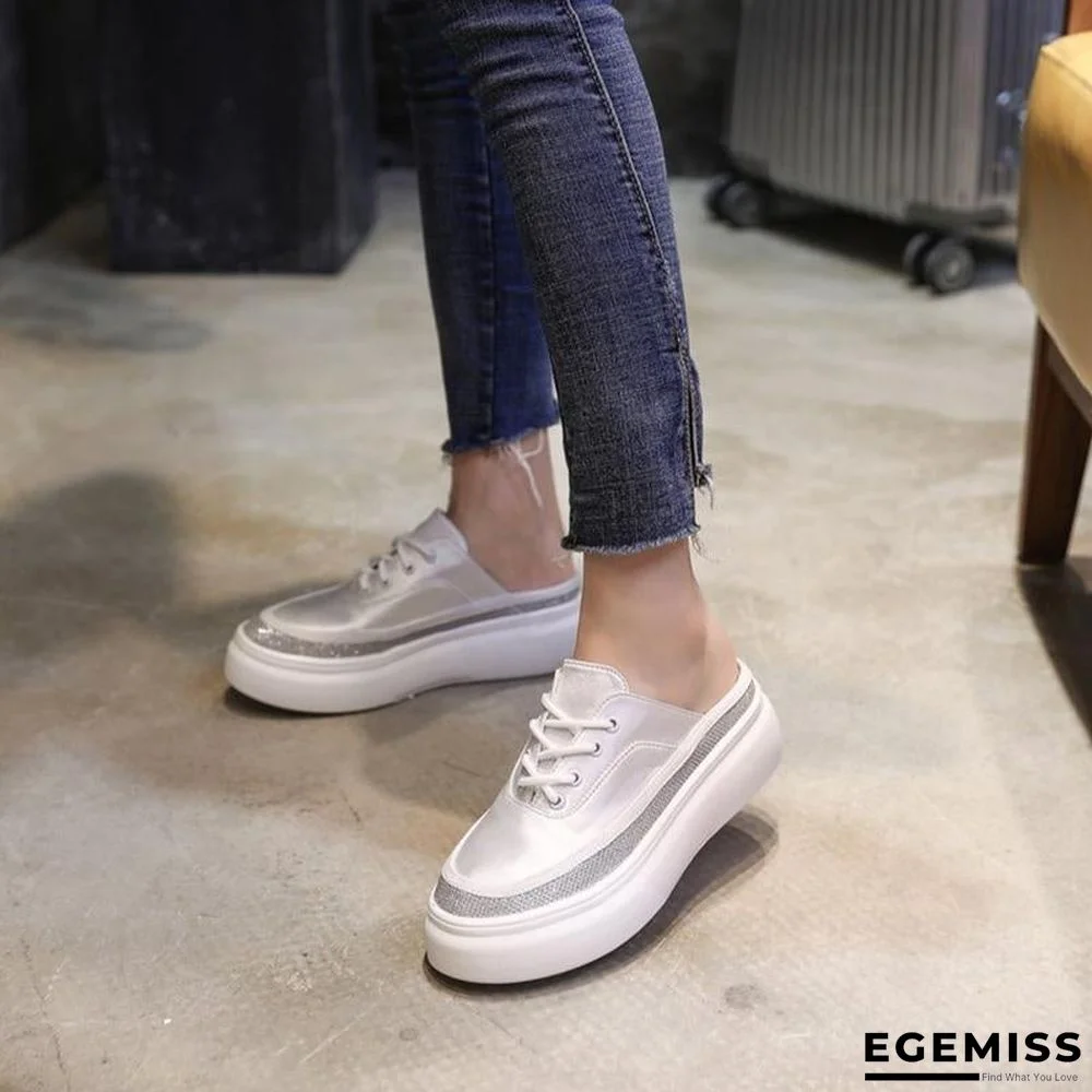 Women Oxfords Soft PU Leather Solid Causal Slip-on Lace-up British Style Flat Shoes | EGEMISS