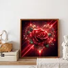 Rose rouge-peinture diamant rond-40*40cm