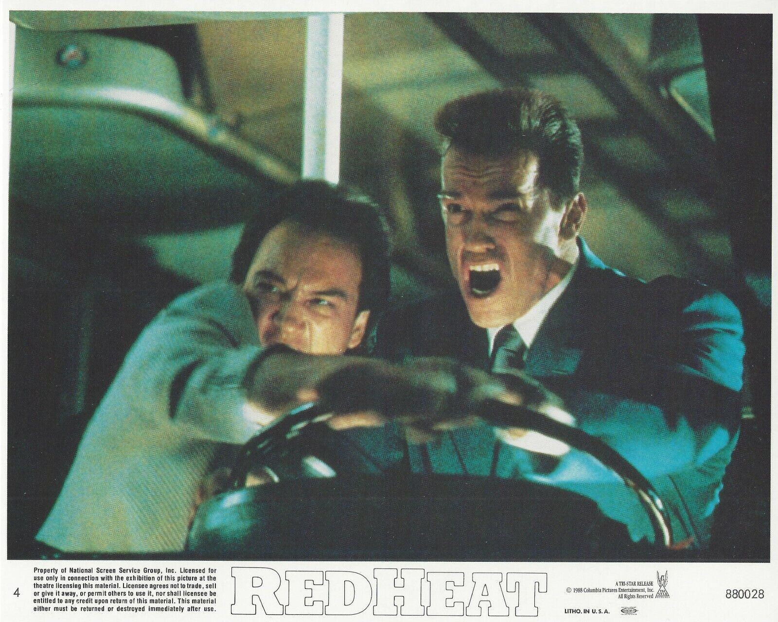 Red Heat Original 8x10 Lobby Card Poster Photo Poster painting 1988 #4 Schwarzenegger Belushi