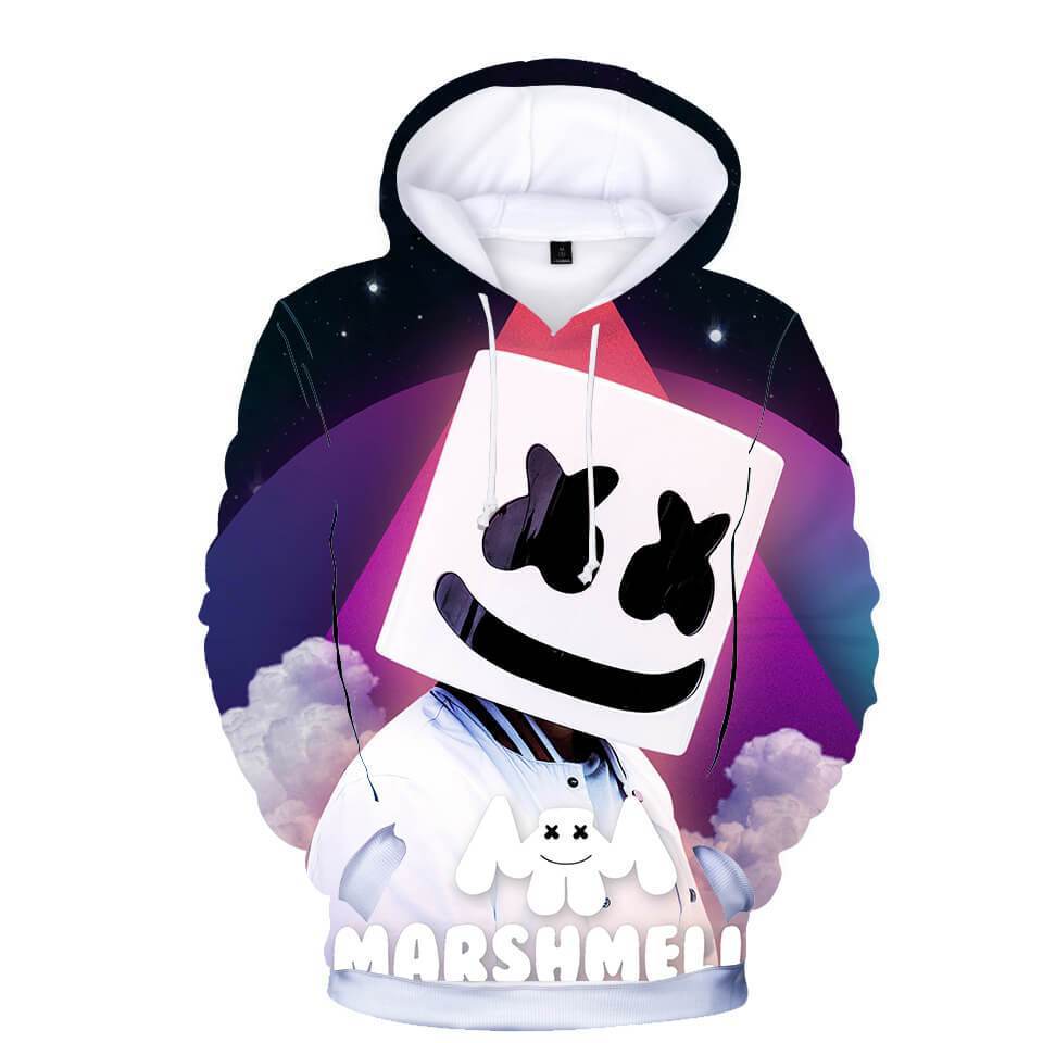 Dj Marshmello In Space 3D Print Boys Girls Cotton Hoodie-Mayoulove