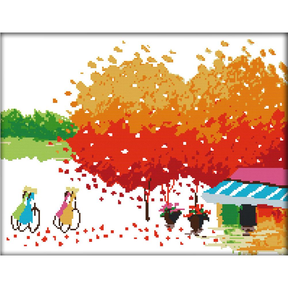 

Autumn - 14CT Stamped Cross Stitch - 41*33cm, 501 Original