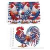2 Pack USA Flag Rooster DIY Diamond Art Spiral Notebook Kit 80 Pages No Lines