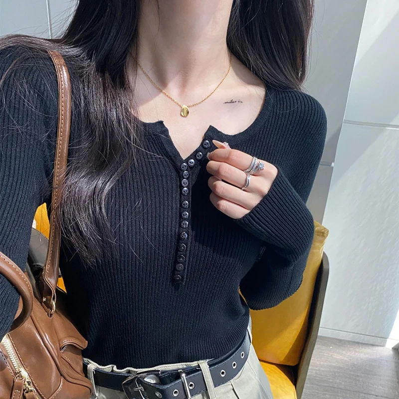 Uveng Uveng Sense Korean Version Of The Sweater Women's Autumn And Winter New Jacket High-End Match Inside The Bottom Shirt Wearing Knitted Top Tide